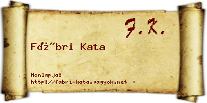 Fábri Kata névjegykártya